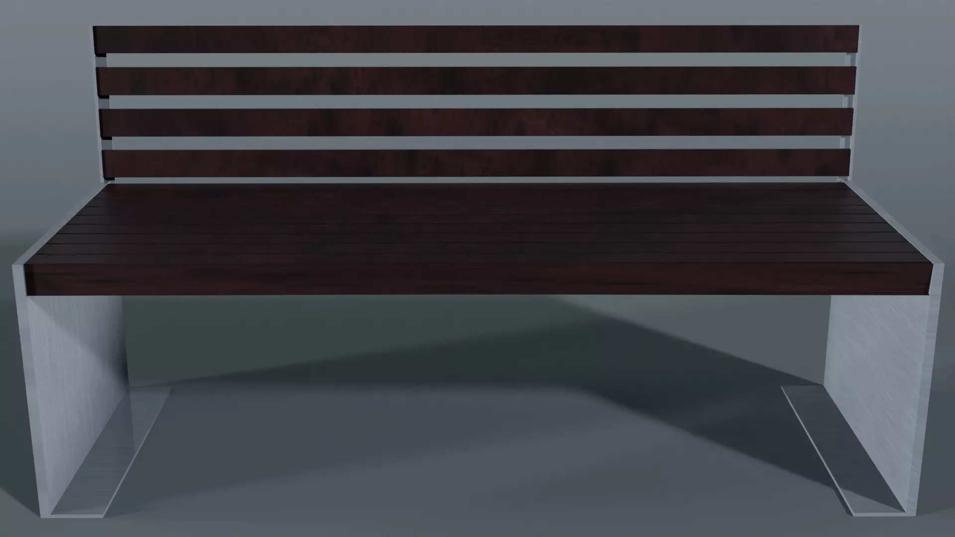 Contemporary Outdoor Dark Timber Bench Asset OBJ FBX BLEND Low-poly 3D model