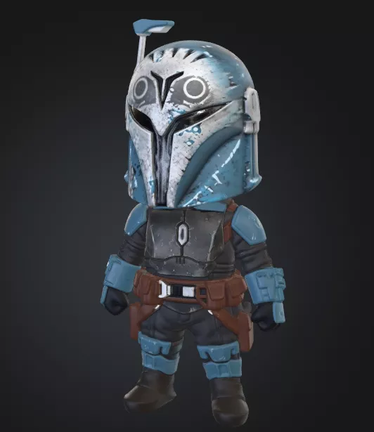 Bo Katan Chibi Figurine 3D print model