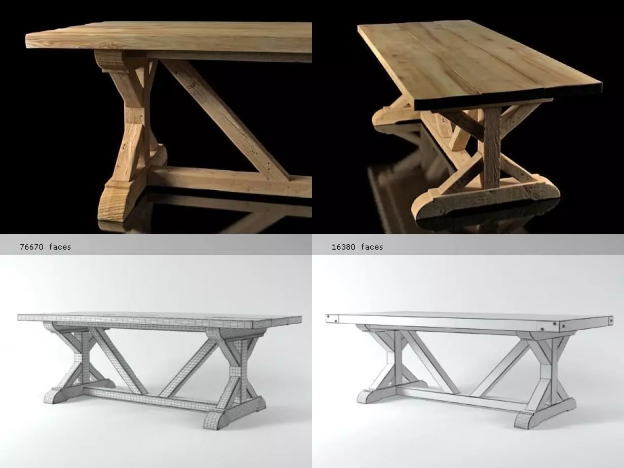Salvaged Wood and Concrete X-Base 3D model_9