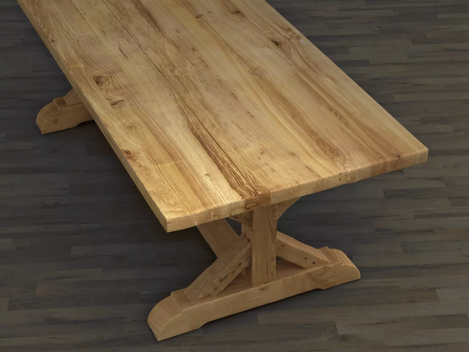 Salvaged Wood and Concrete X-Base 3D model_7