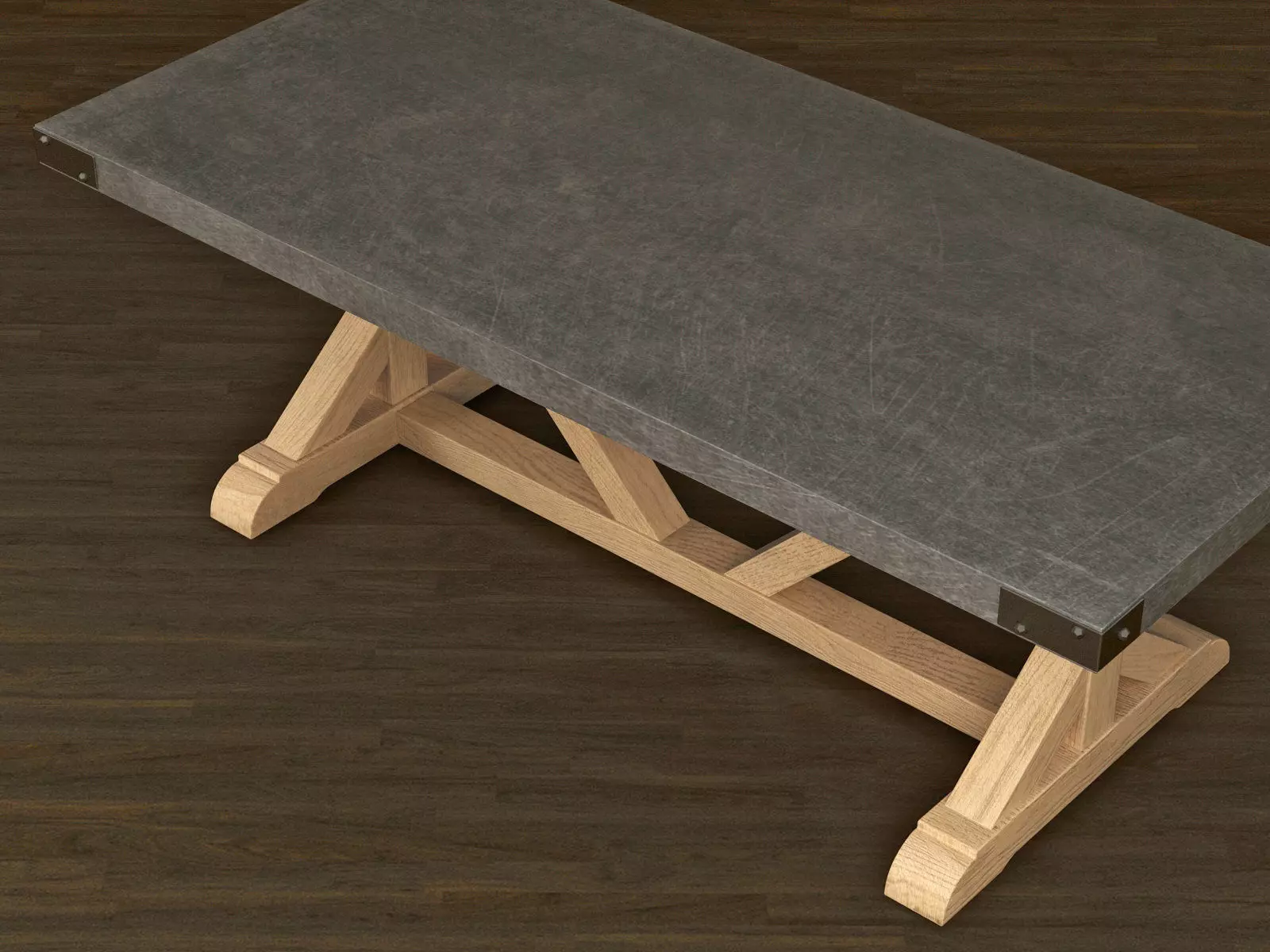 Salvaged Wood and Concrete X-Base 3D model_5