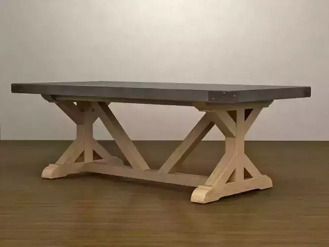 Salvaged Wood and Concrete X-Base