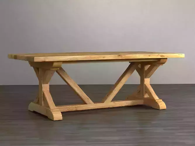 Salvaged Wood and Concrete X-Base