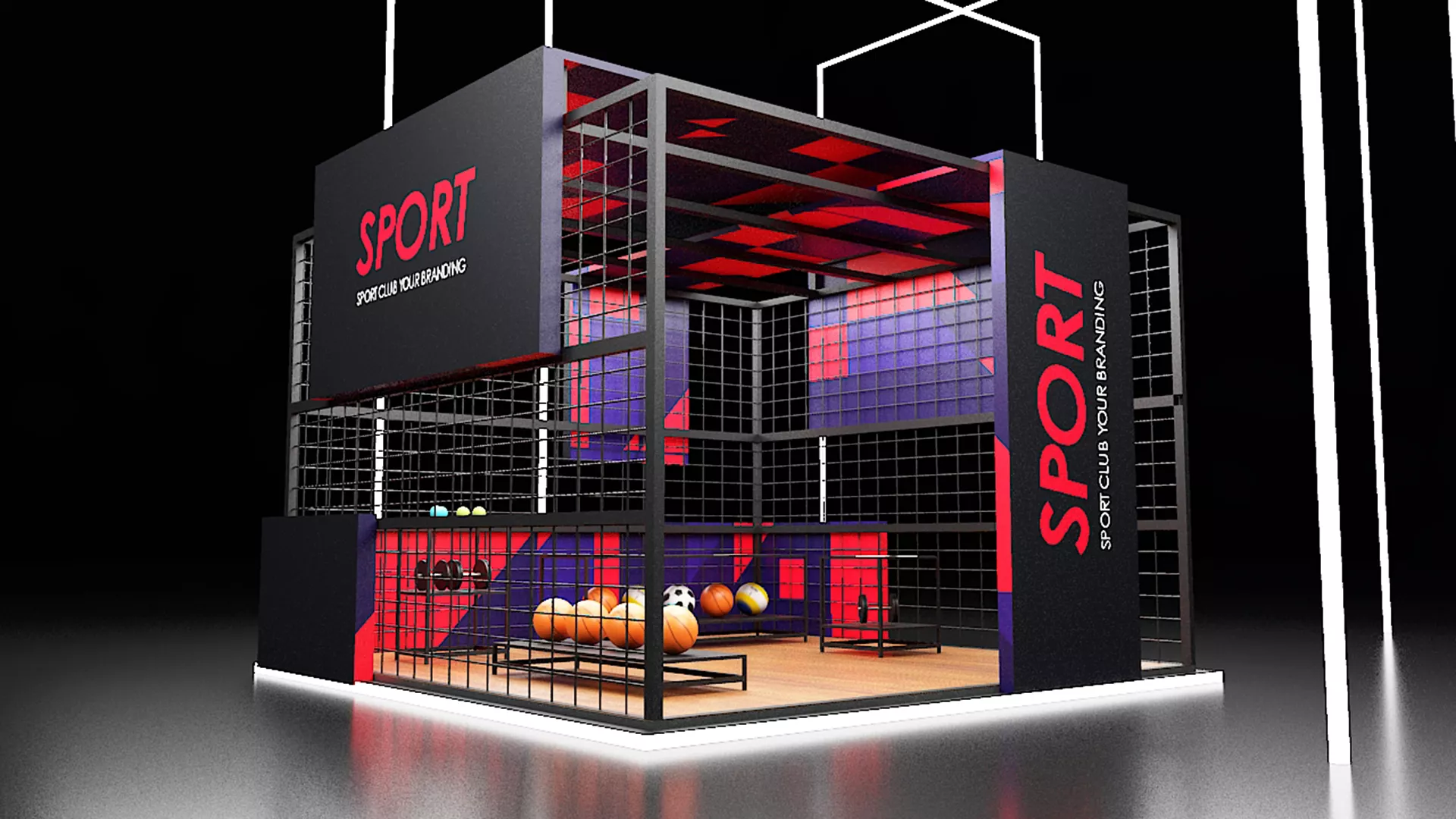Sports Exhibition Stand Fair Booth 3D model