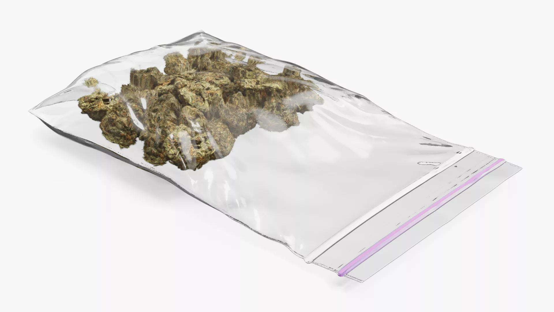 Cannabis in Zip Lock Bag Fur 3D model