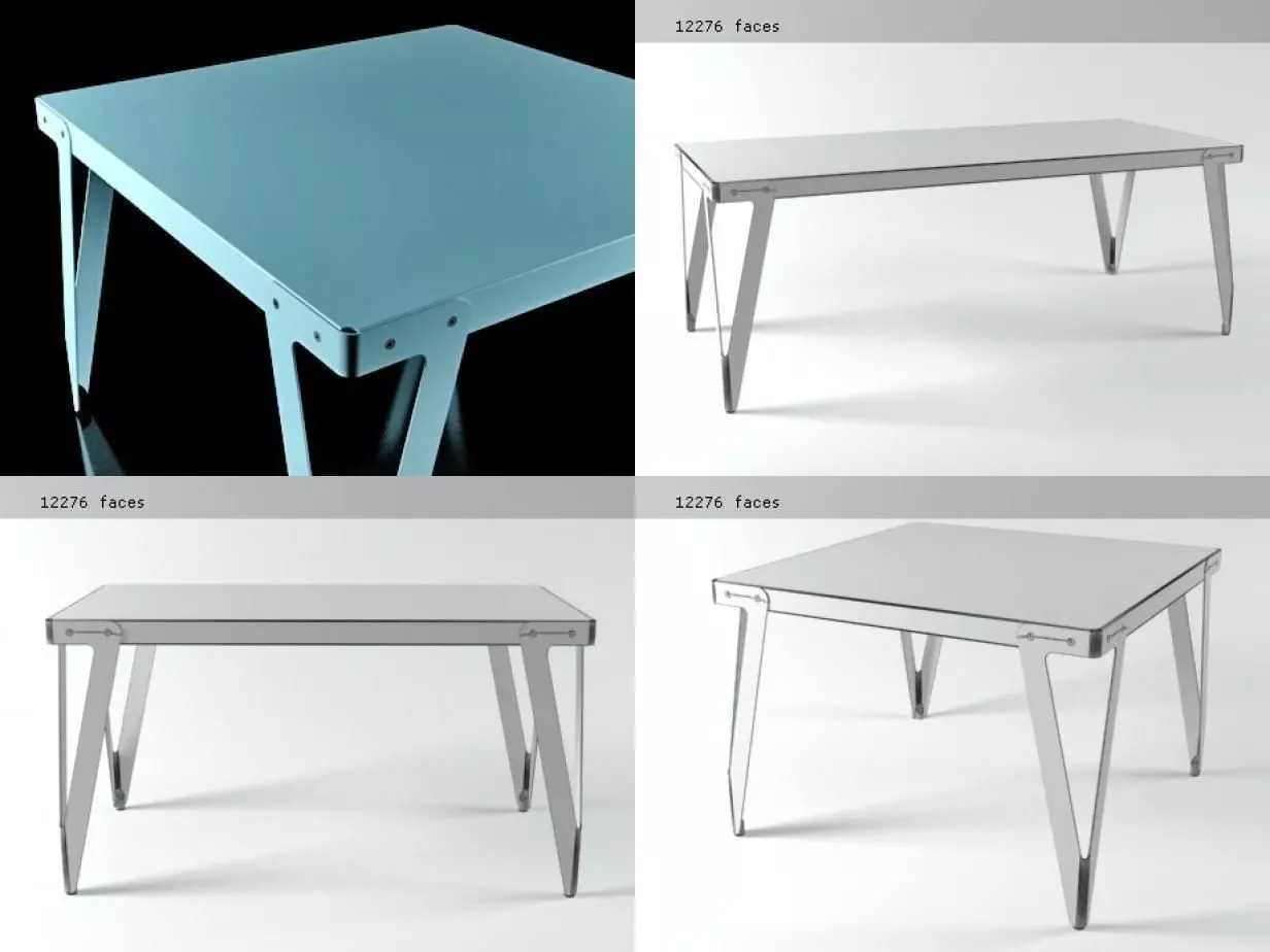 Lloyd dining table with metal legs 3D model_7