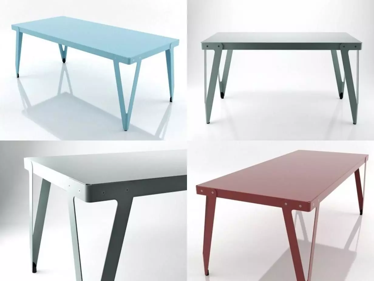 Lloyd dining table with metal legs 3D model_5