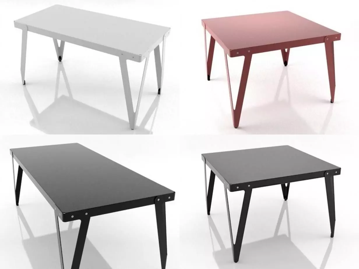 Lloyd dining table with metal legs 3D model_6