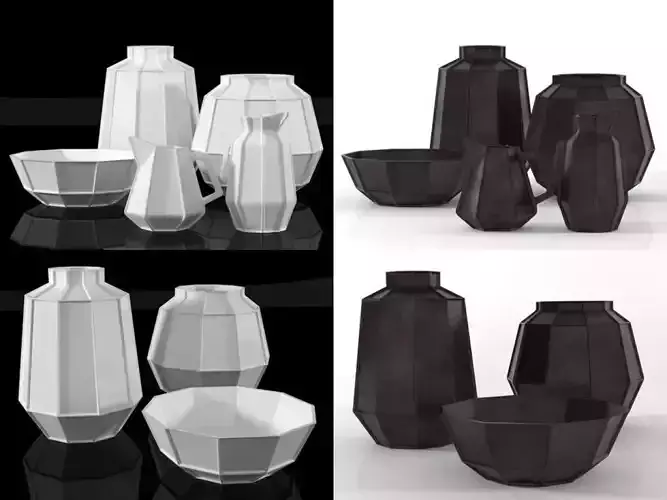 Ceramics stainless steel vases and bowls