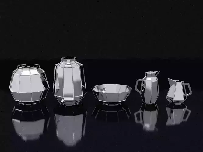 Ceramics stainless steel vases and bowls