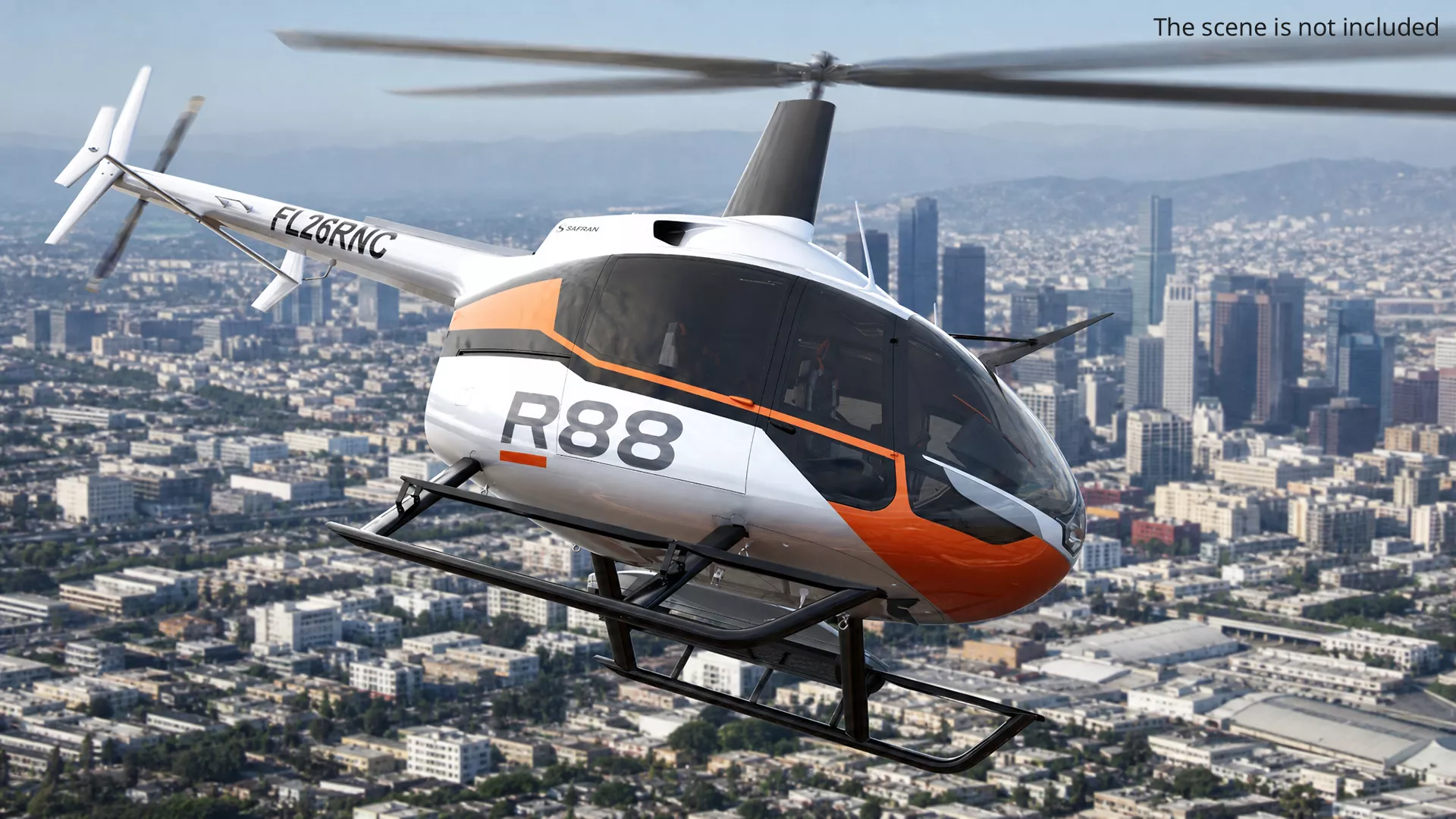 Robinson R88 Light Utility Helicopter Rigged for Cinema 4D 3D model