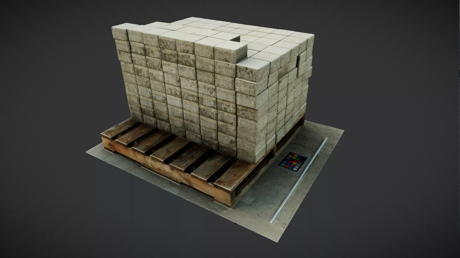 Stone on a pallet Free 3D model