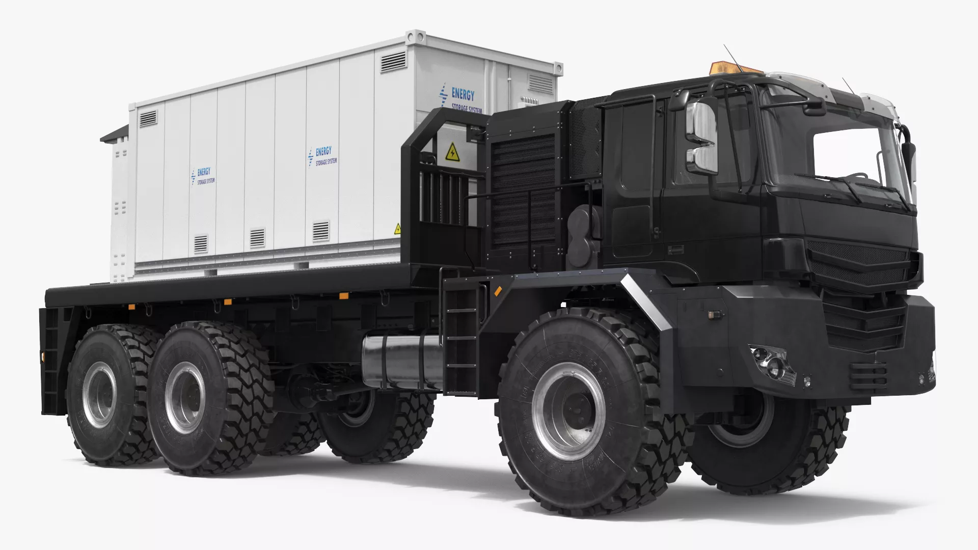 Flatbed Carrier Truck with Energy Storage 3D model
