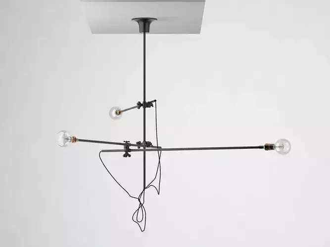 3 Arm Chandelier 3D model