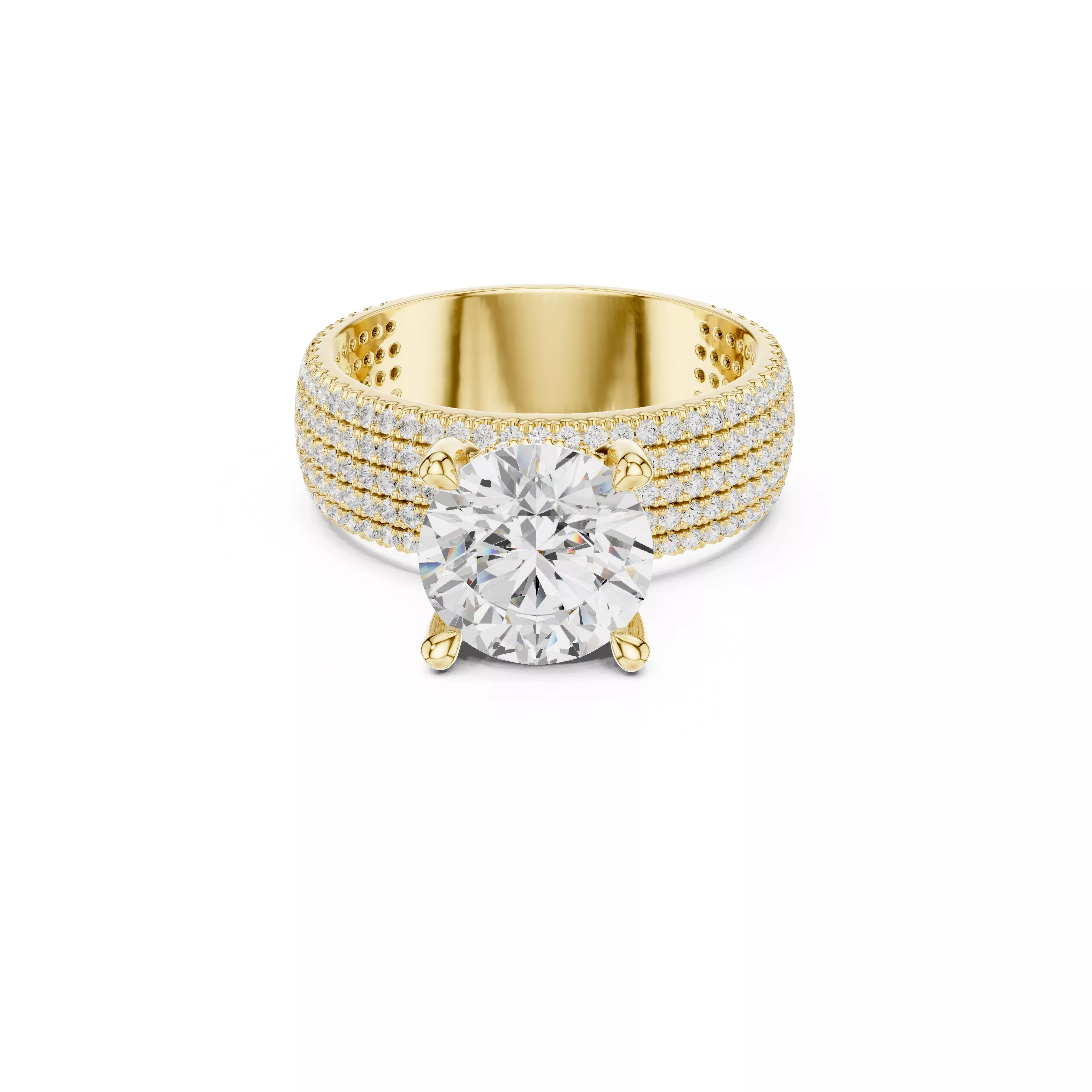 Buy Diamond Ring CAD Design STL 3DM Gold Ring Band R261RD 3D print model