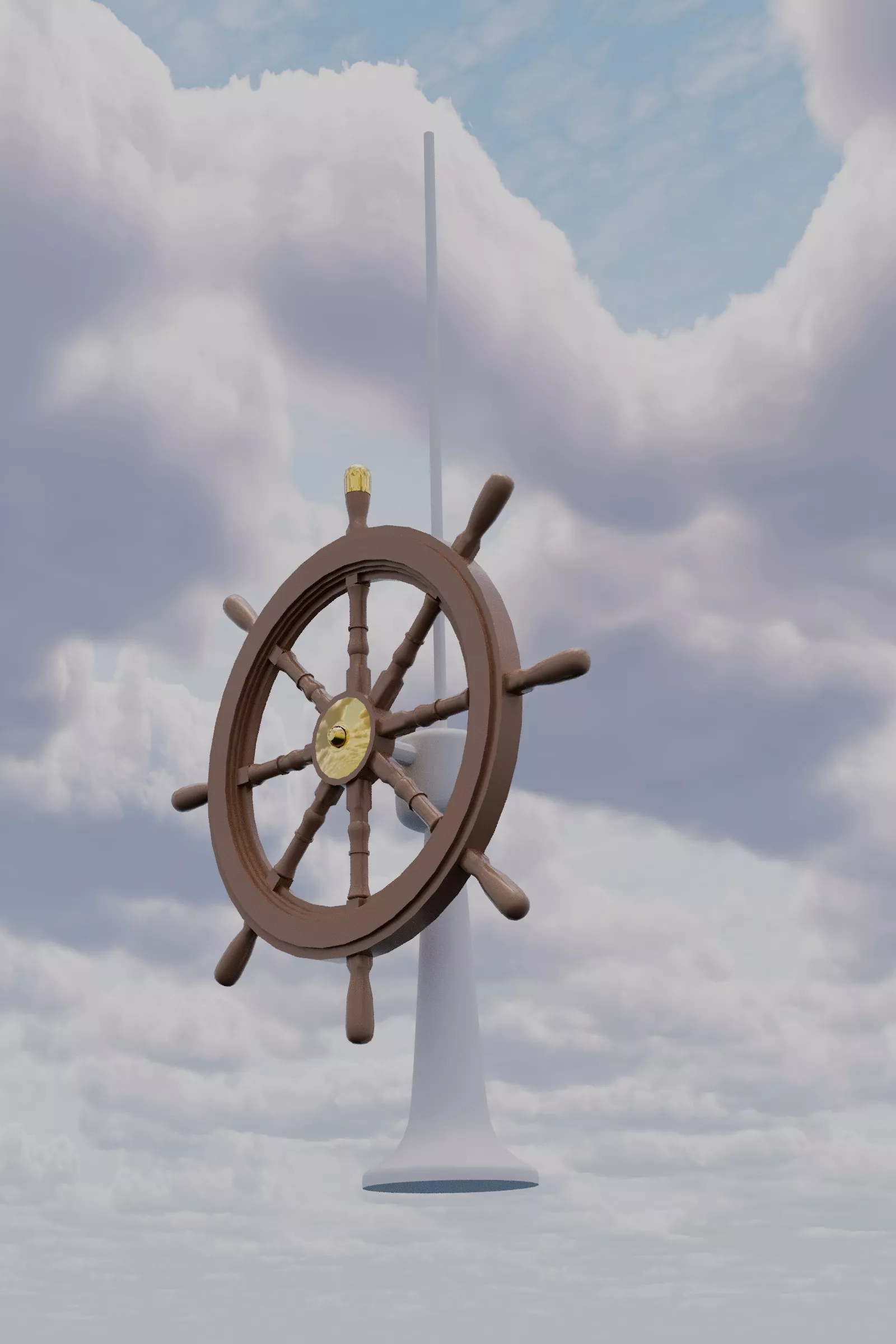 navigating bridge wheel Titanic 3D model
