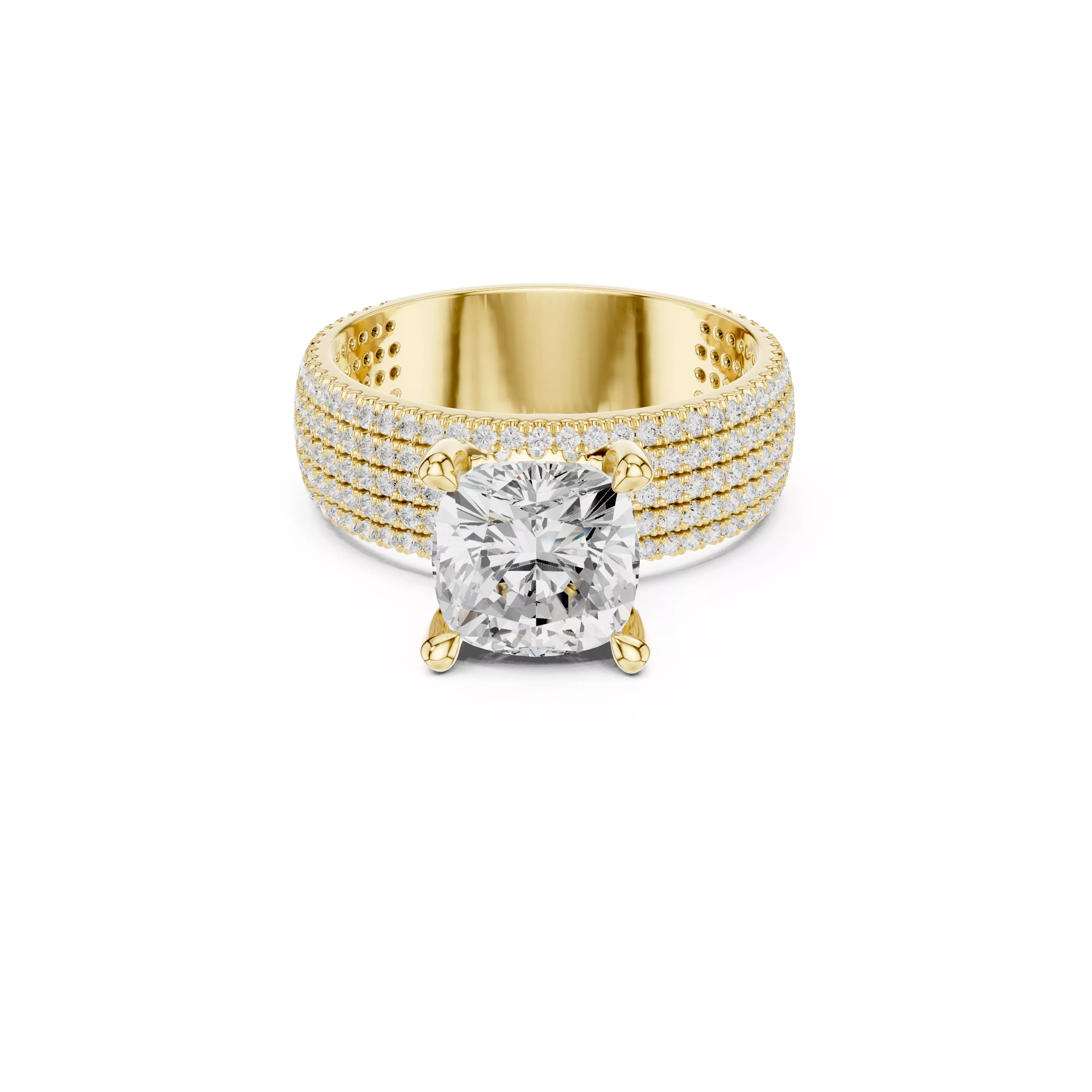 Buy Diamond Ring CAD Design STL 3DM Gold Ring Band R261CU 3D print model