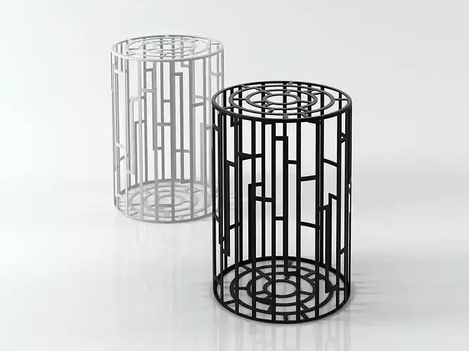 Kub three colorful metal stools