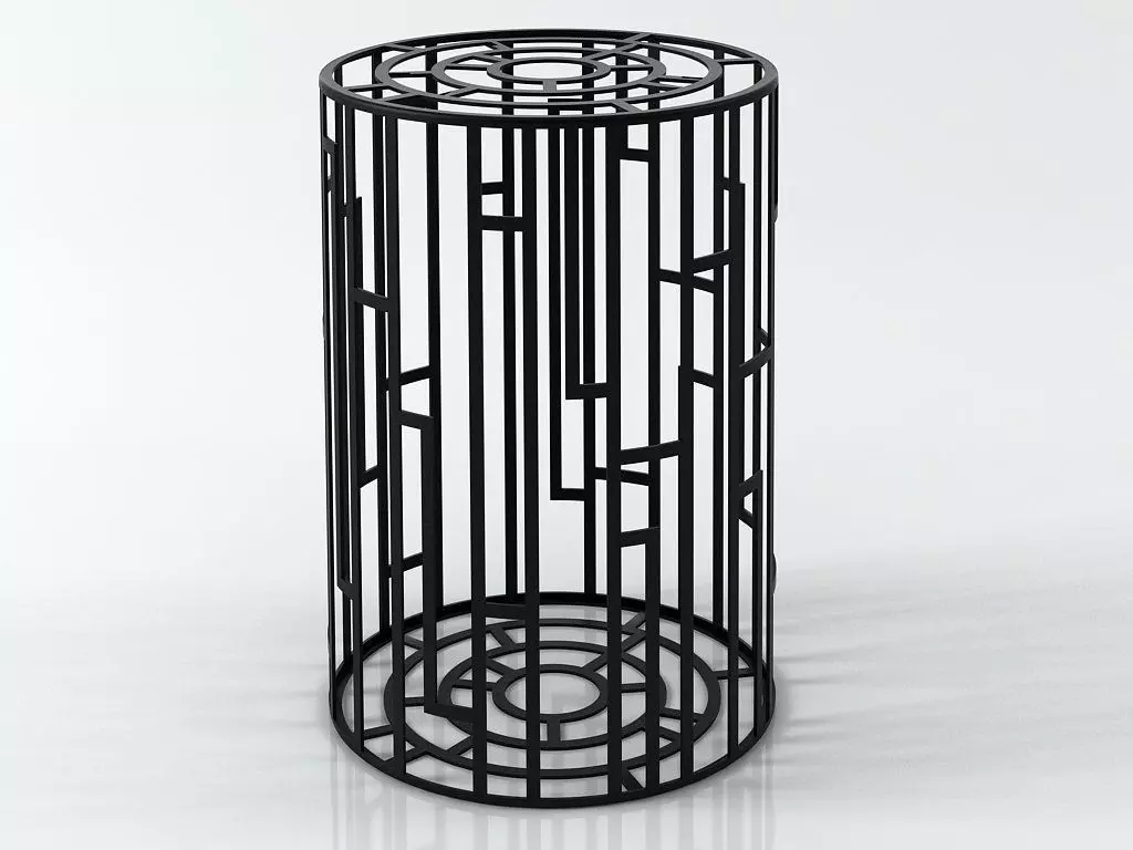 Kub three colorful metal stools 3D model_5