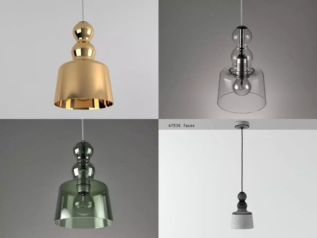 Acquamiki glass pendant light 3D model_11