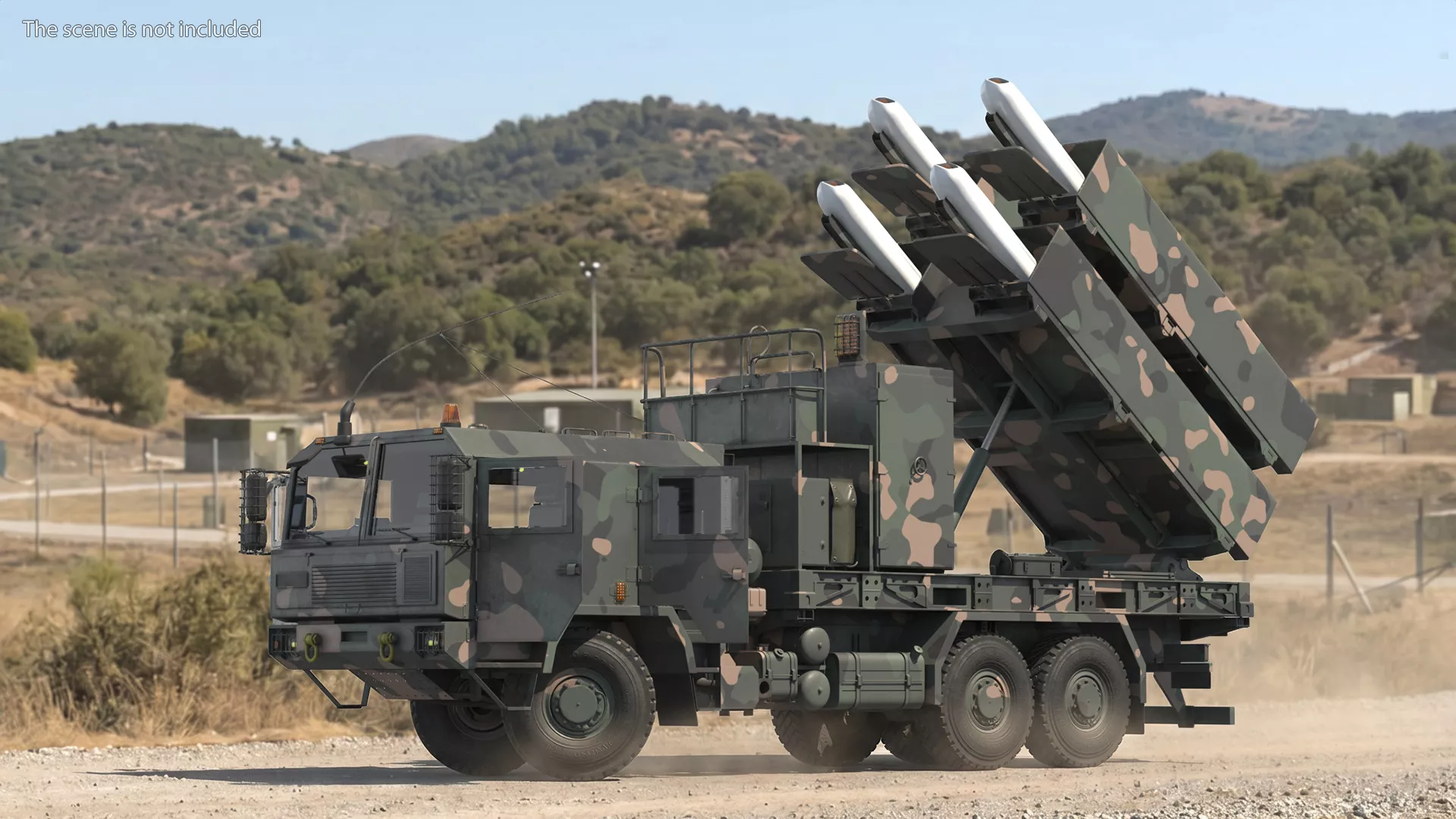Tactical Anti Ship Missile Truck Camouflage Rigged for Cinema 4D 3D model