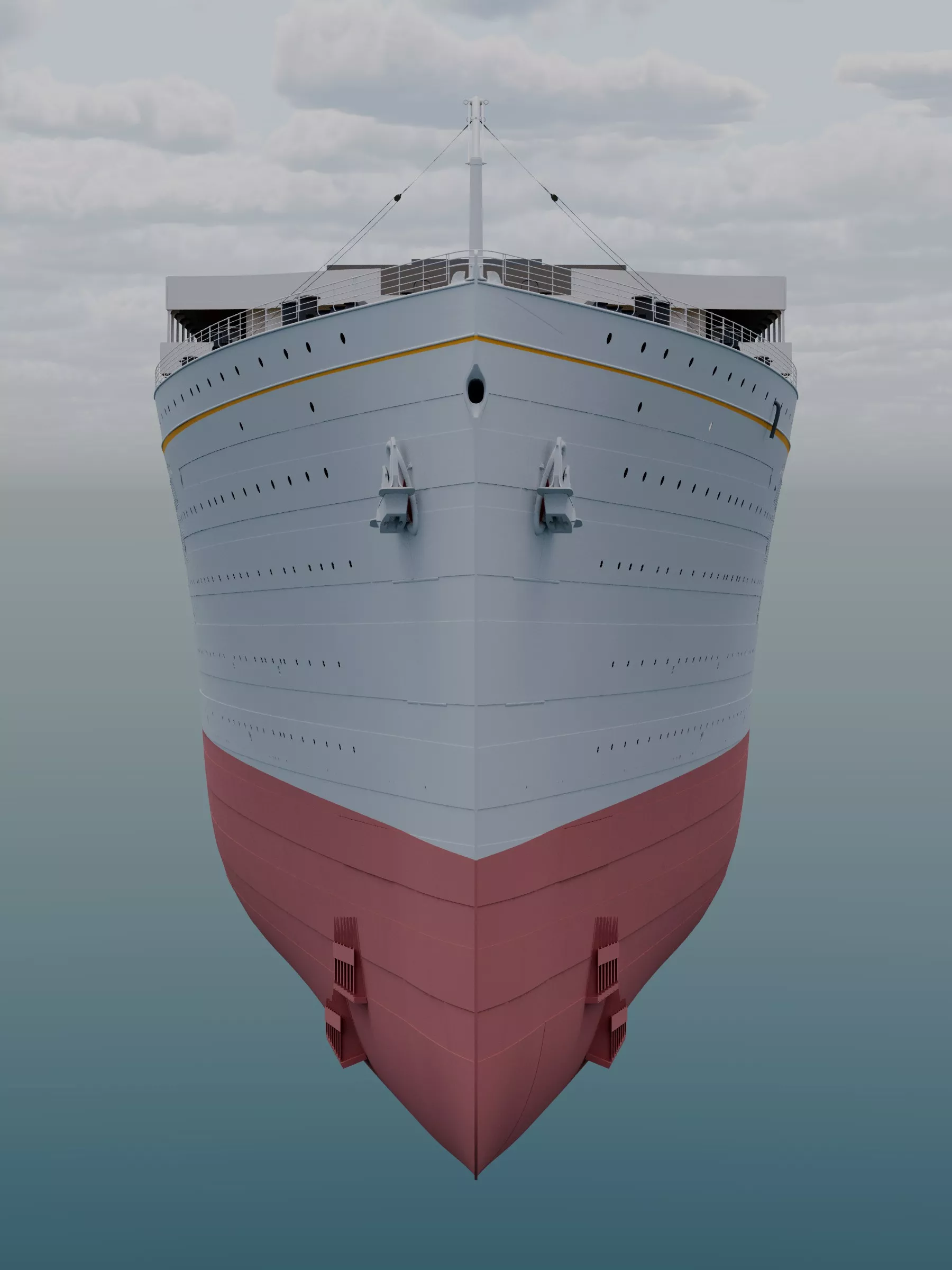 the white star line RMS Olympic launch October 1910 profile 3D model