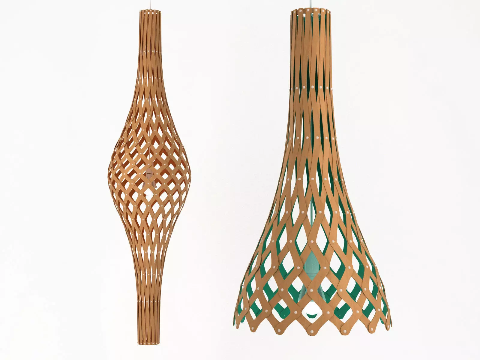 Nikau wooden lamp with design 3D model_0