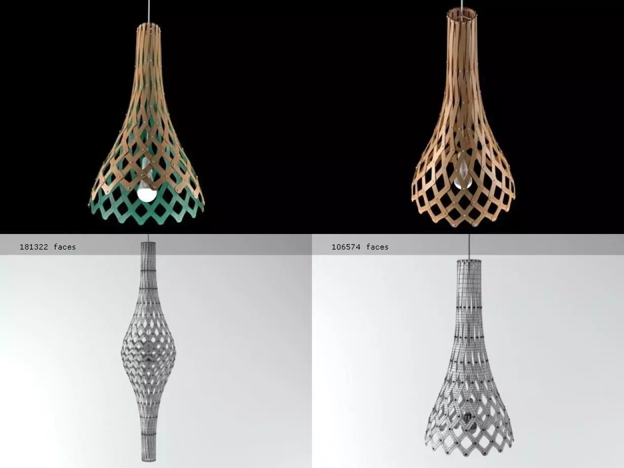 Nikau wooden lamp with design 3D model_7