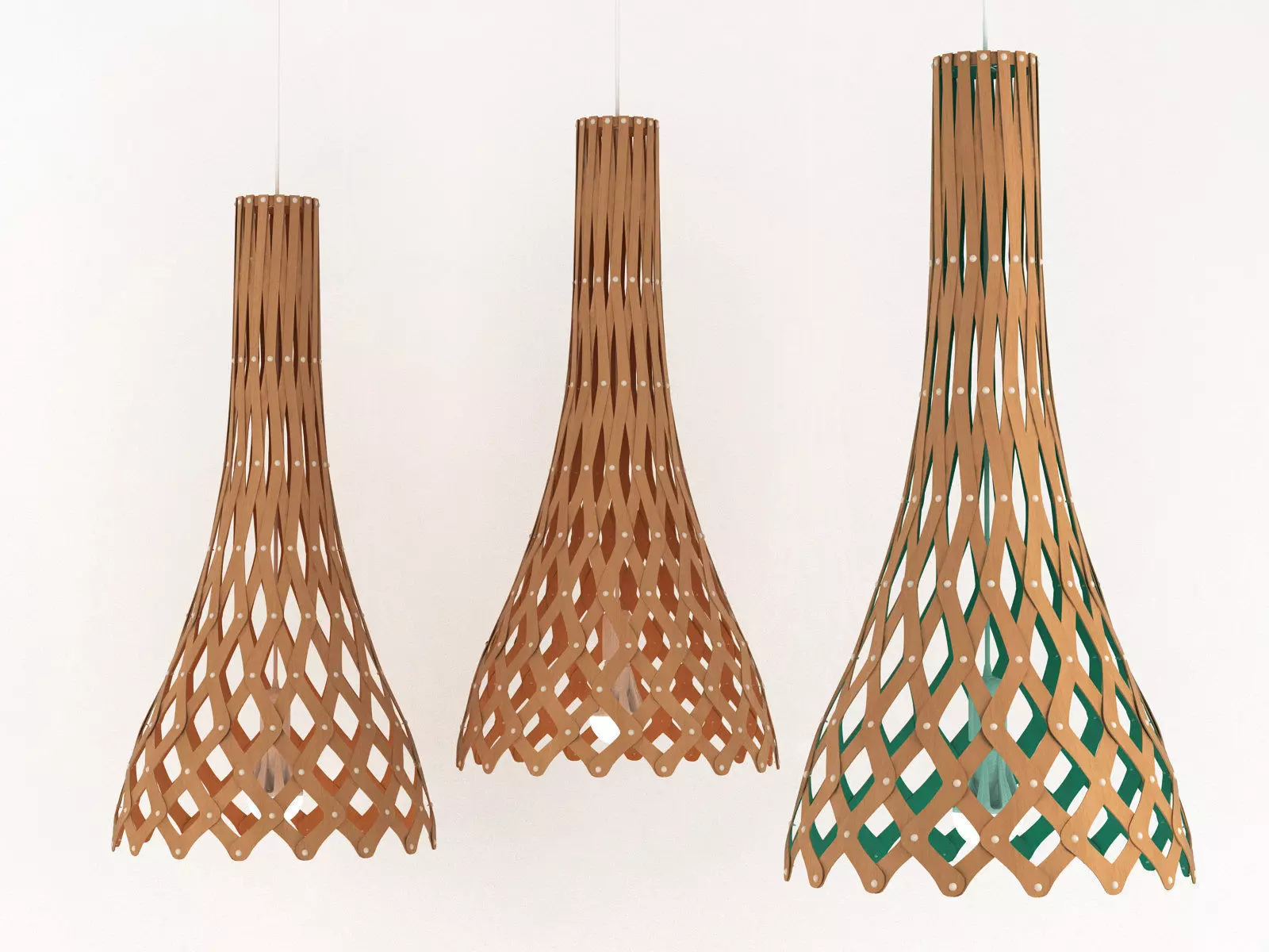 Nikau wooden lamp with design 3D model_2