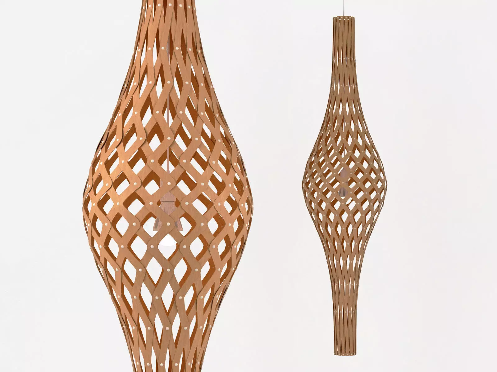 Nikau wooden lamp with design 3D model_3