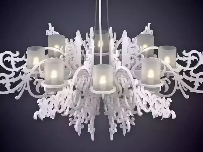 Mansion snowflake chandelier 3D model