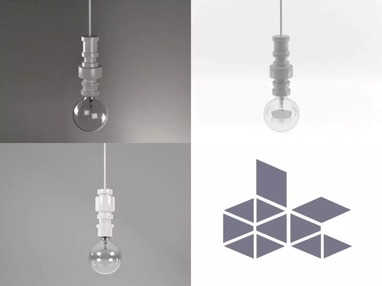 Turn three light bulbs hanging from wall 3D model_3