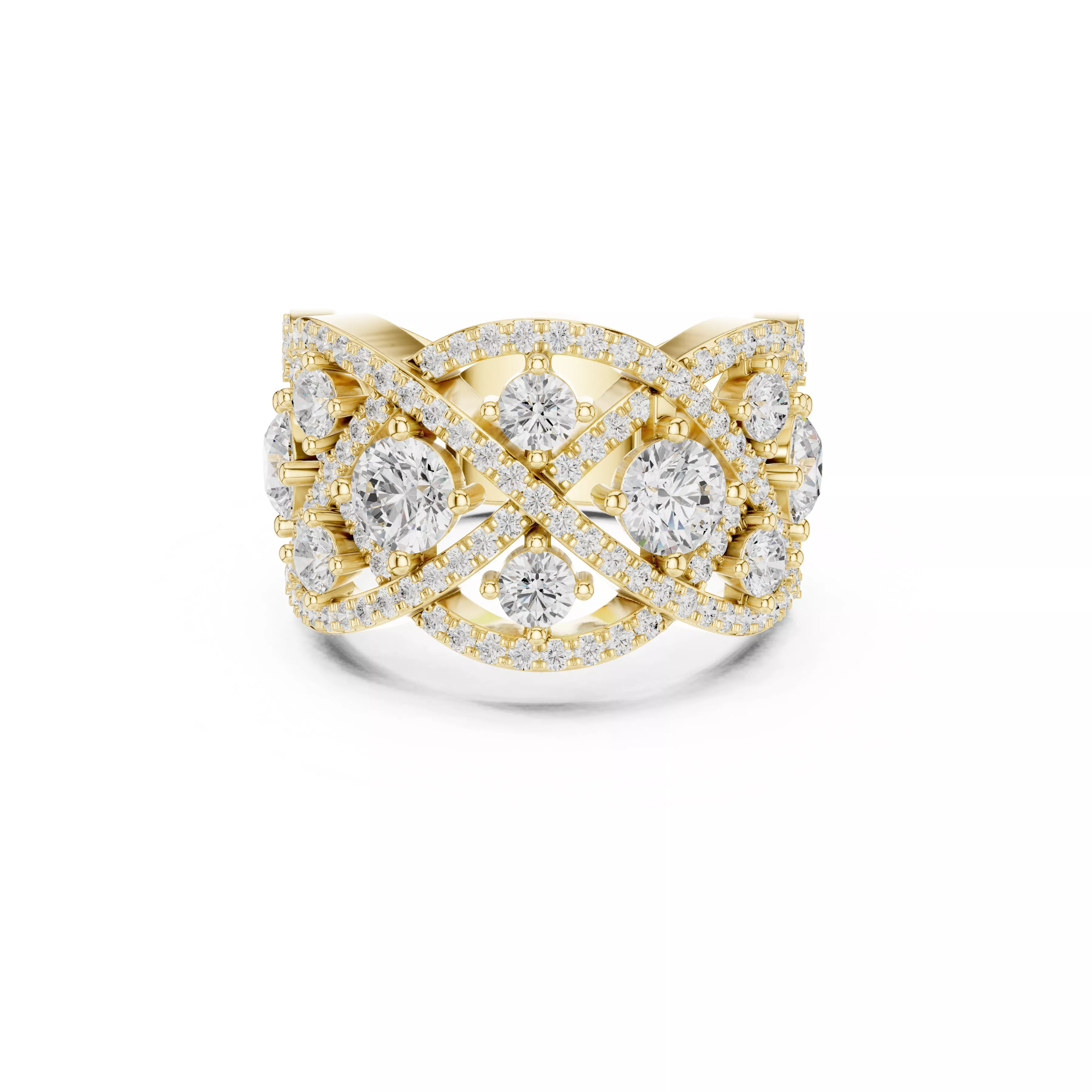 Diamond Ring Band Premium Jewelry CAD 3DM STL 460 3D print model