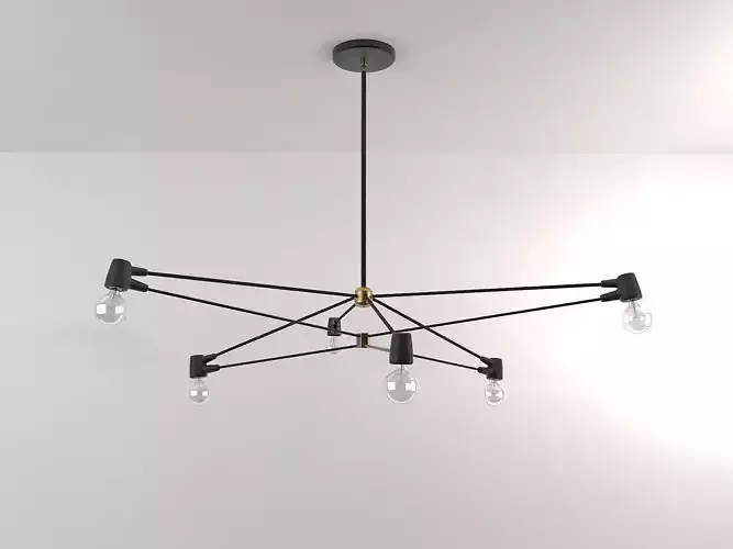 6-Arm Cord Chandelier 3D model