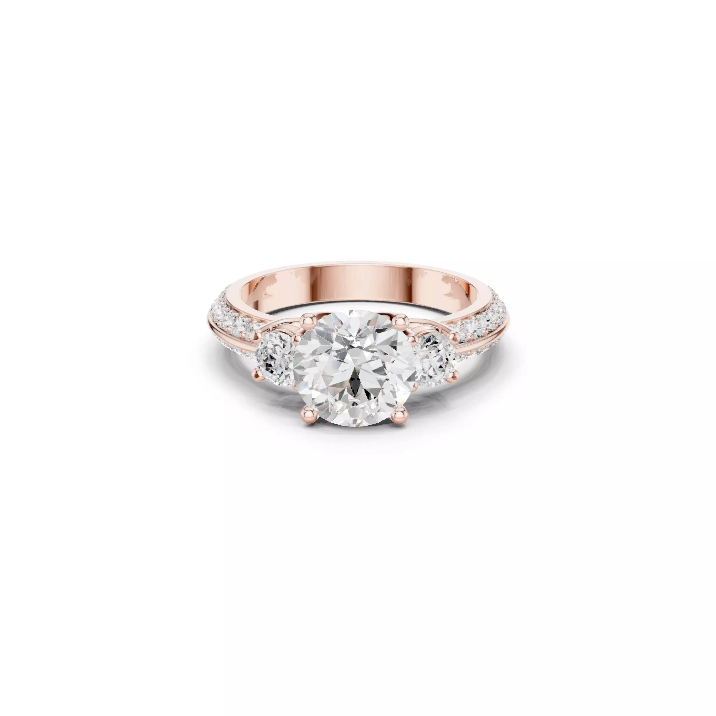 Buy Diamond Ring CAD Design STL 3DM Gold Ring Band R1233 3D print model