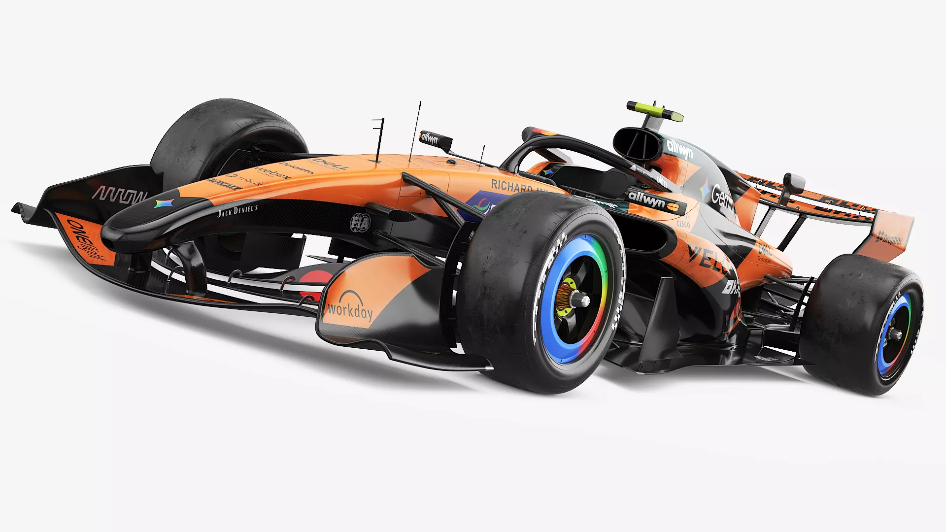 McLaren MCL40 F1 Race Car Rigged for Cinema 4D 3D model