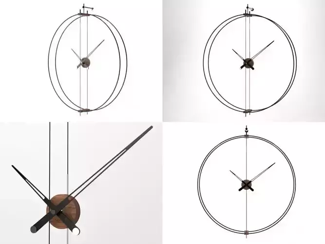 Barcelona wall clock made of metal and wood