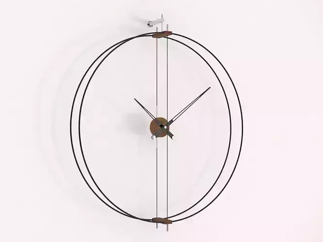 Barcelona wall clock made of metal and wood