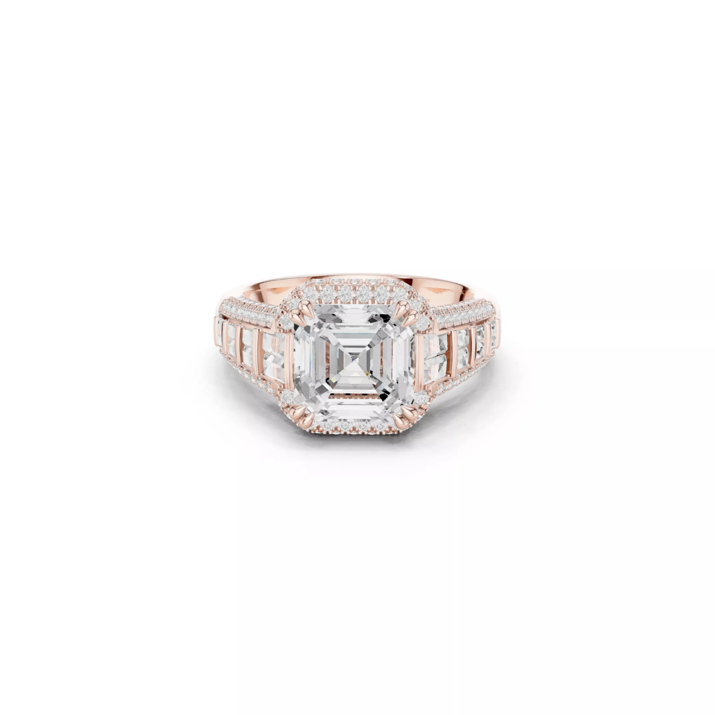 Buy Diamond Ring CAD Design STL 3DM Gold Ring Band R1 3D print model
