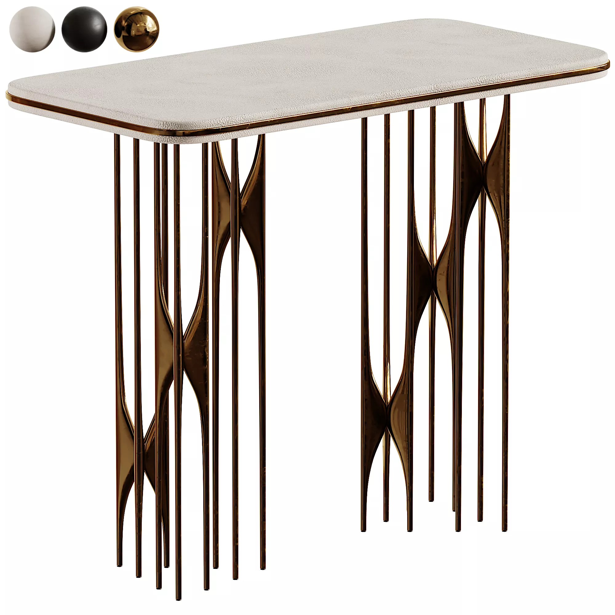 Plumeria Rectangle Side Table 3D model