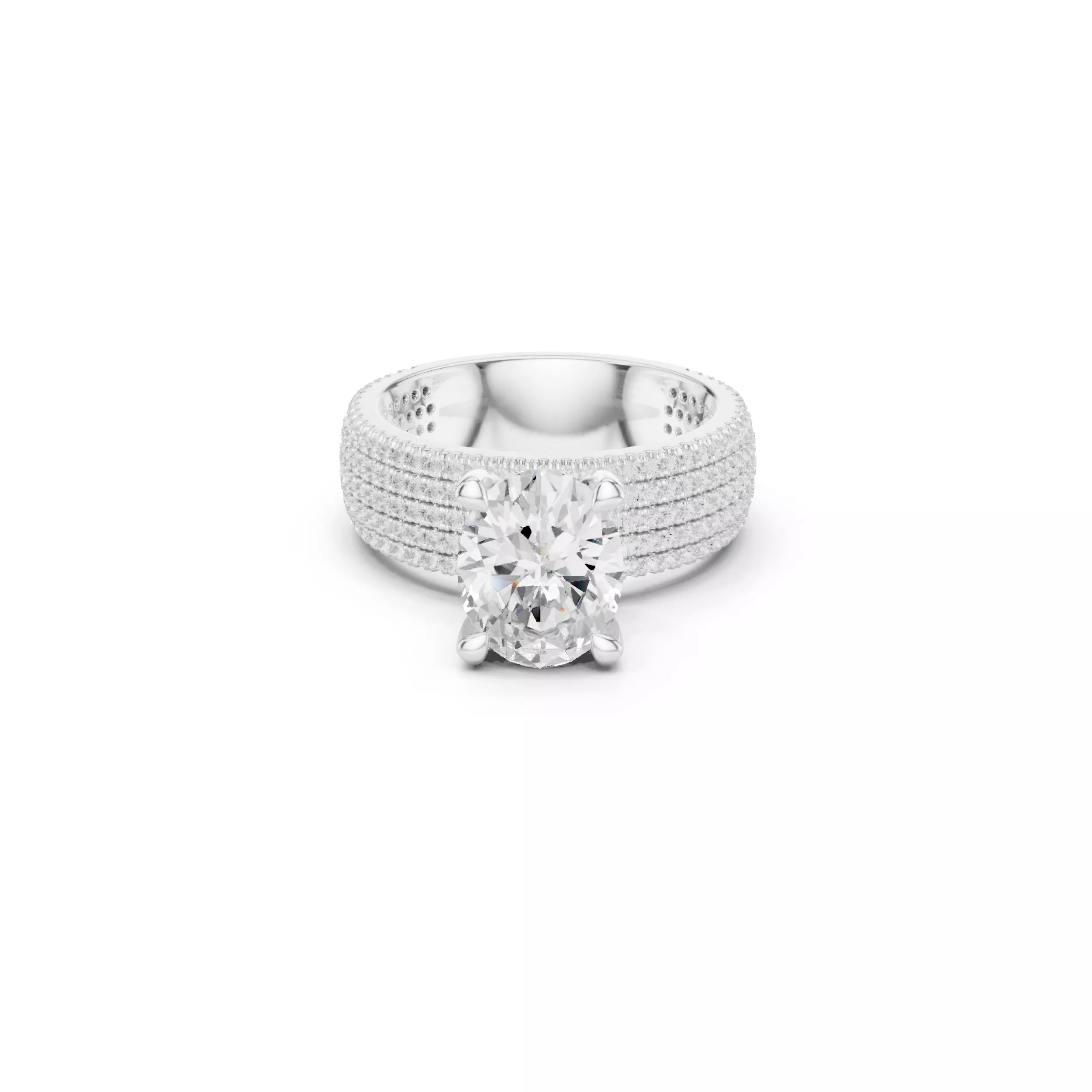 Buy Diamond Ring CAD Design STL 3DM Gold Ring Band R1588 3D print model