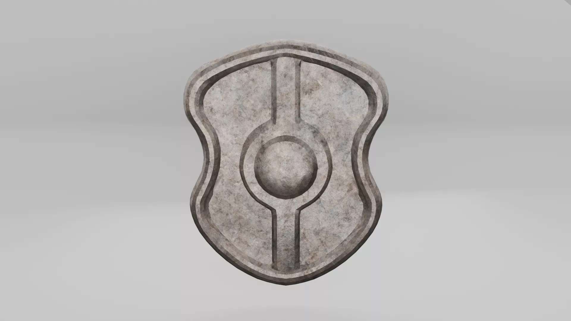 Silver Shield Stylized Game Ready Fantasy Asset Low-poly 3D model