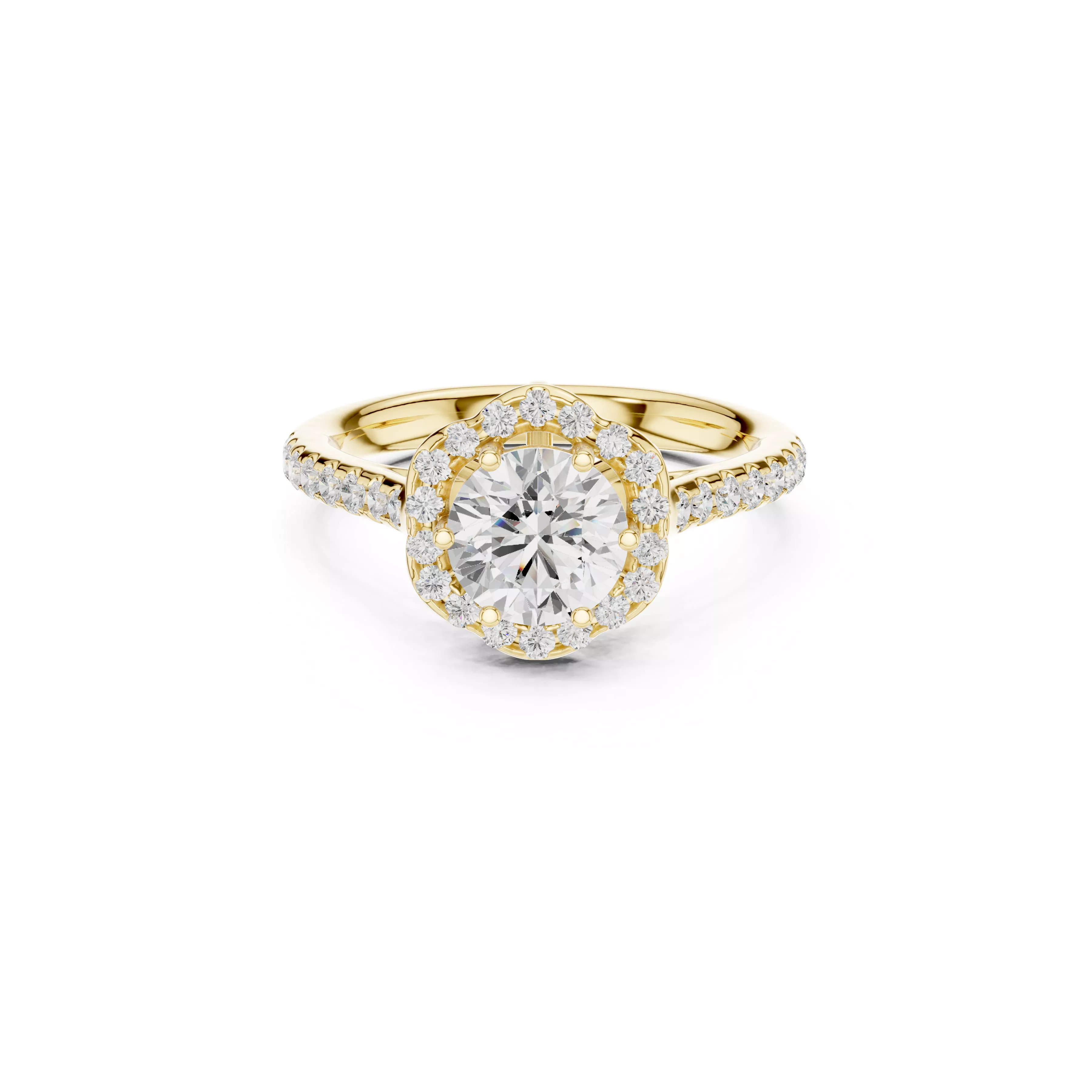 Vintage Diamond Ring STL 3DM Gold Ring Band CAD A5050 3D print model