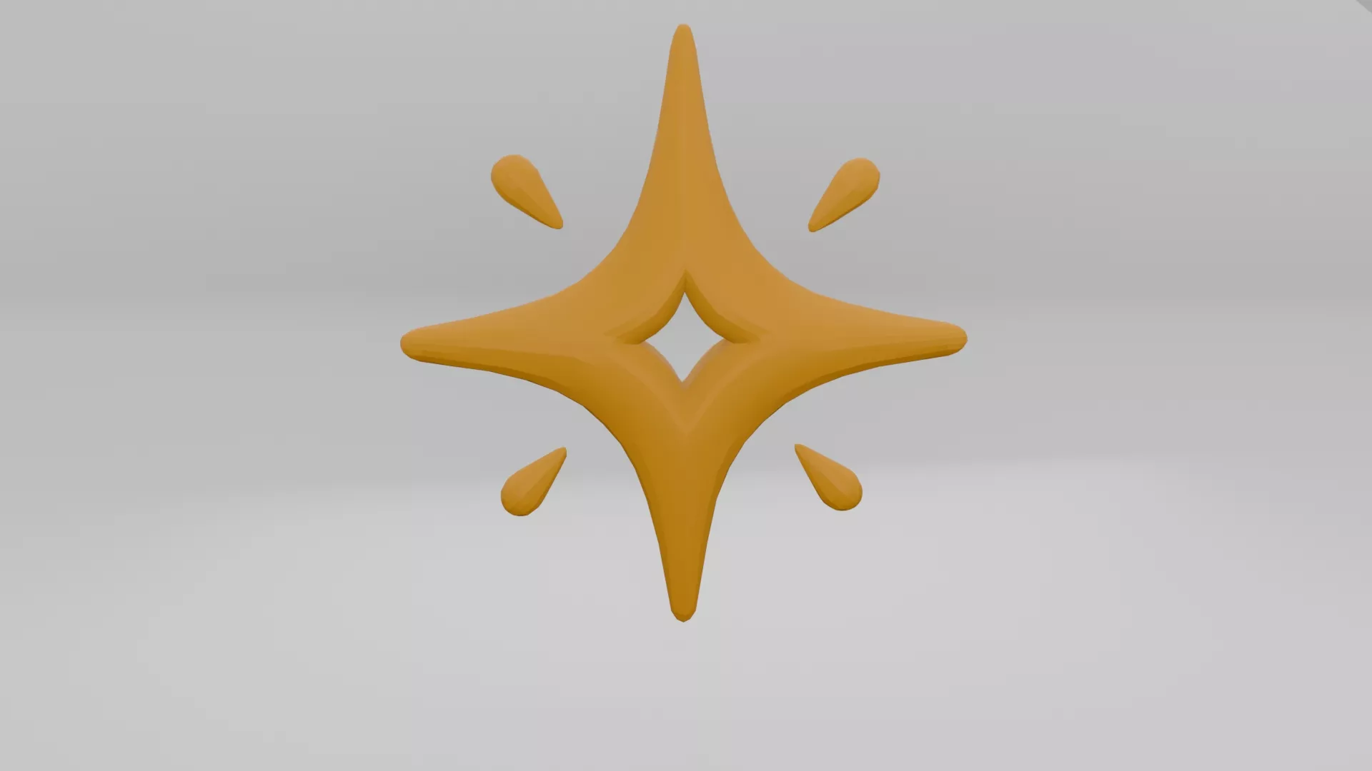 Sparkle Symbol Shiny Glitter Star Icon Low-poly 3D model