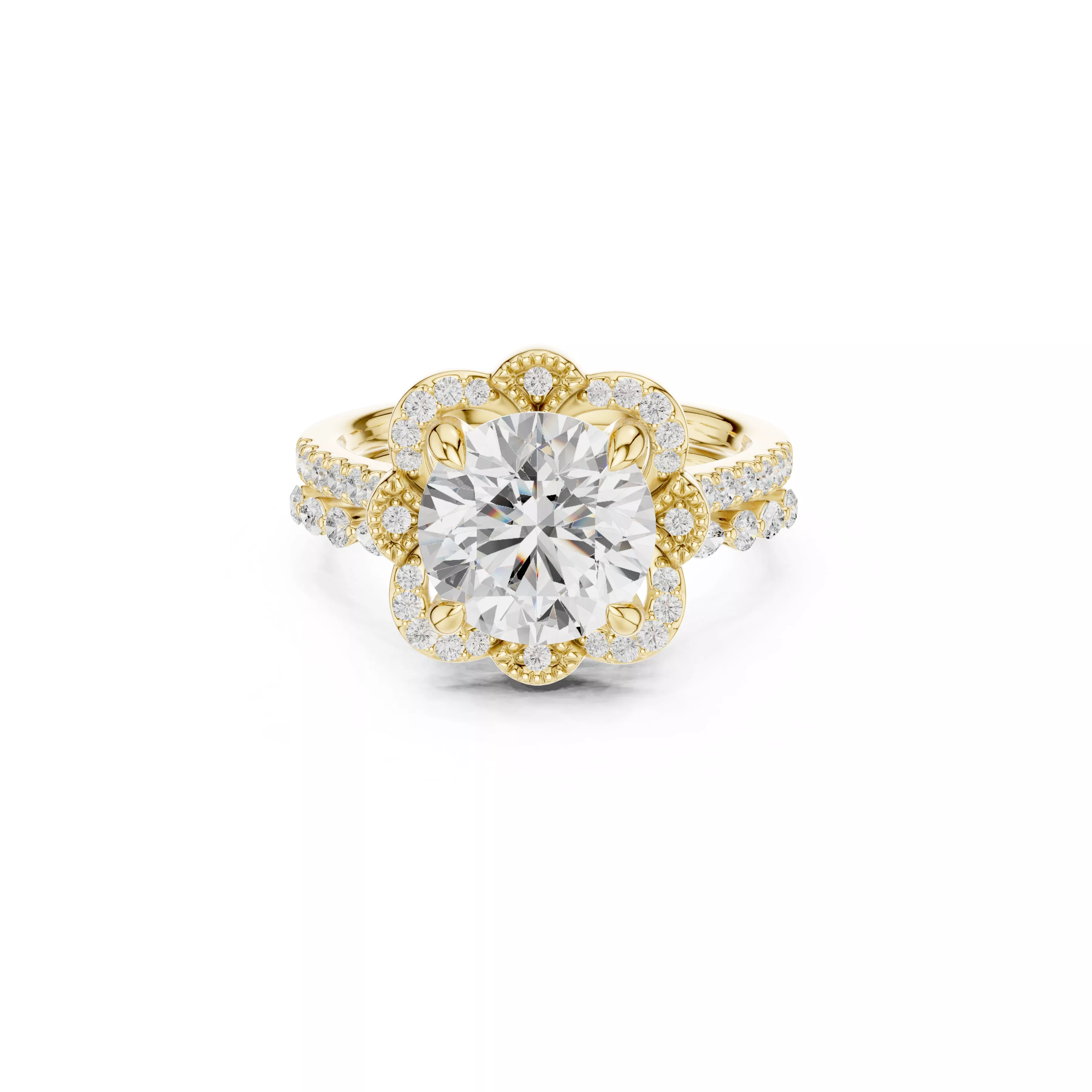 Buy Diamond Ring CAD Design STL 3DM Gold Ring Band R1101 3D print model