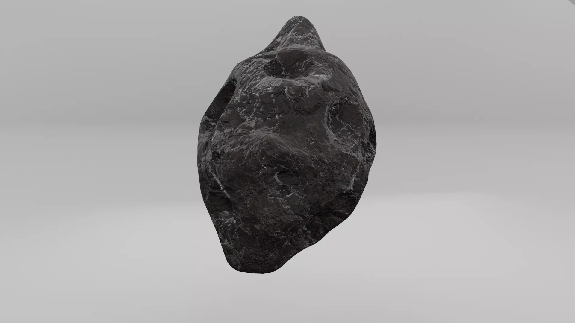 Meteor Fragment Museum Display Element Low-poly 3D model