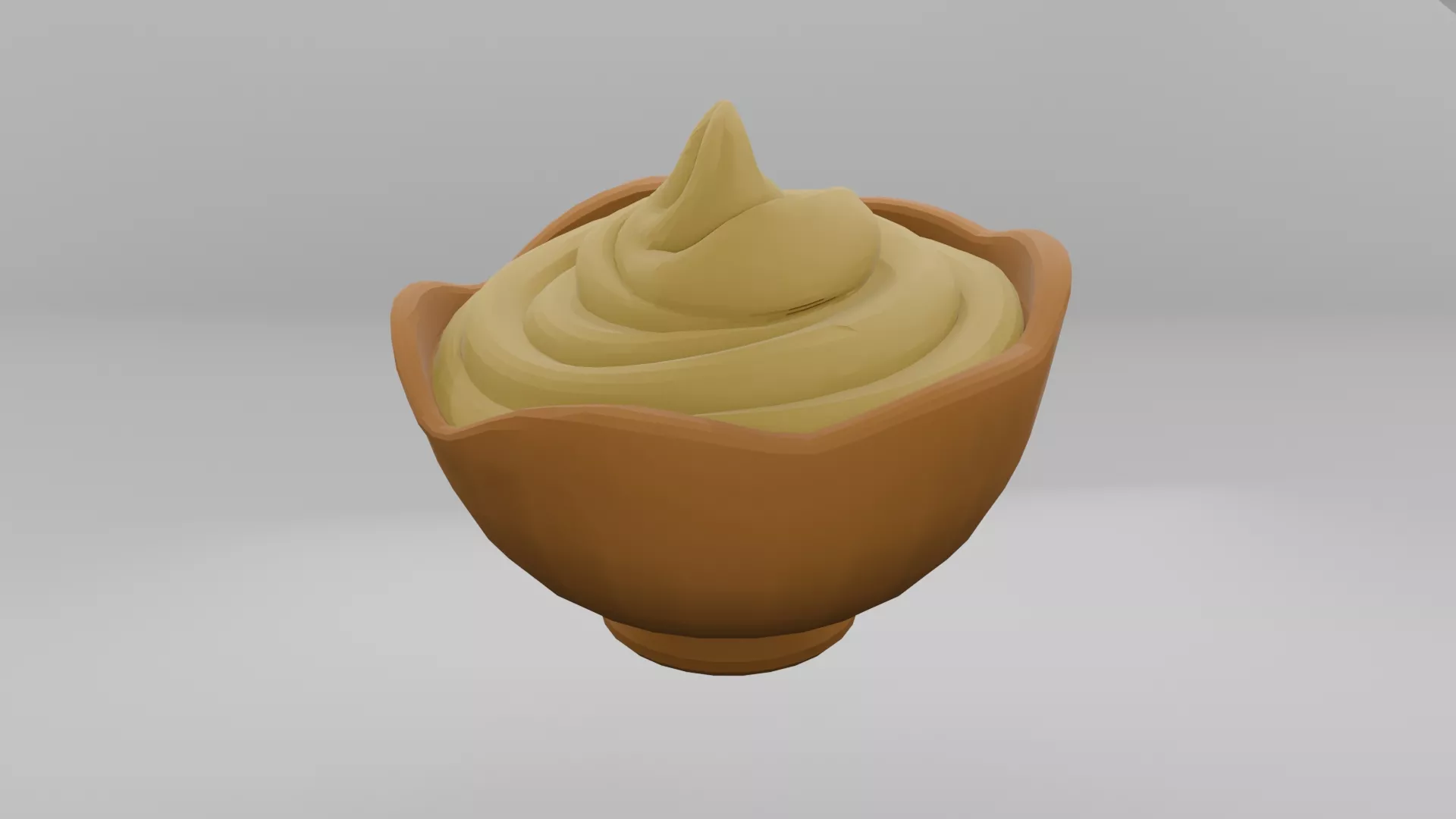Yogurt Bowl Realistic Orange Dessert Prop Low-poly 3D model