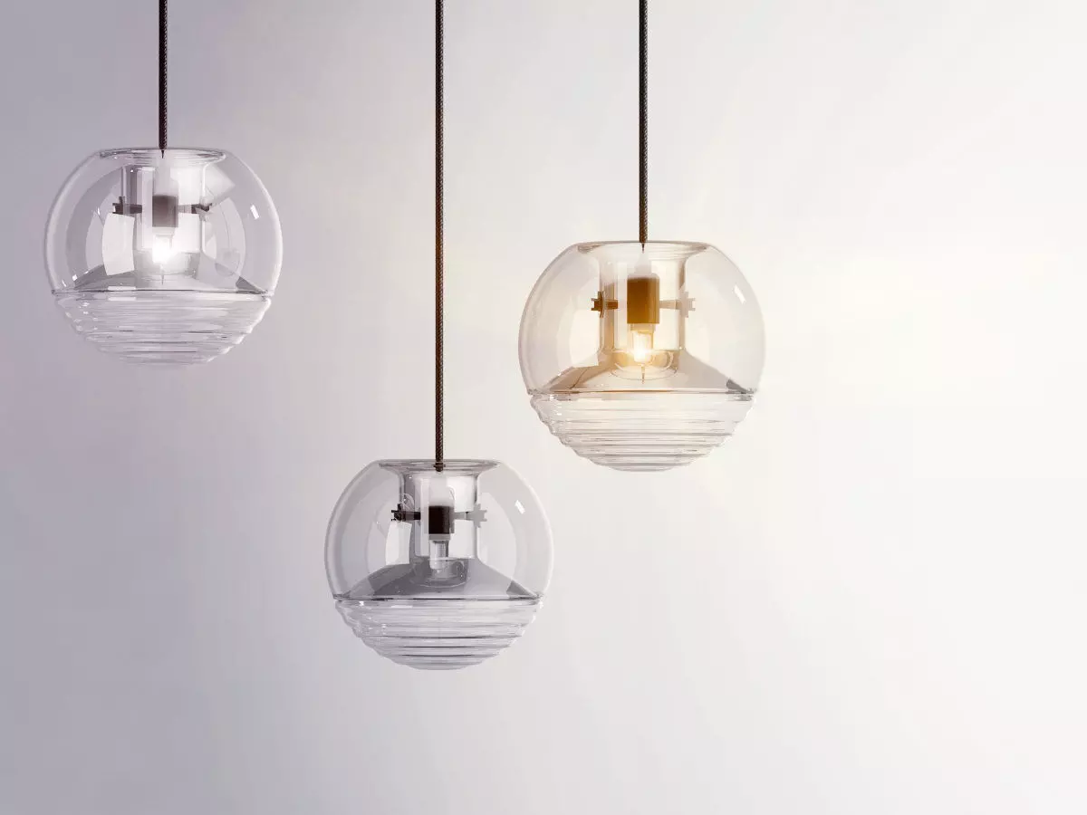Flask four glass pendant lights 3D model_1