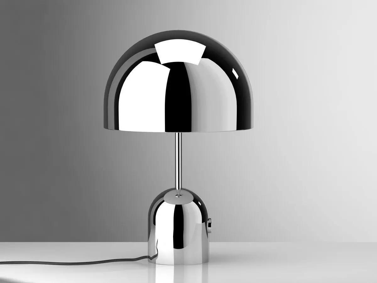 Bell table lamp with chrome dome 3D model_3