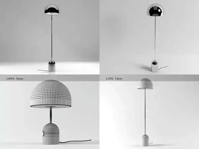 Bell table lamp with chrome dome